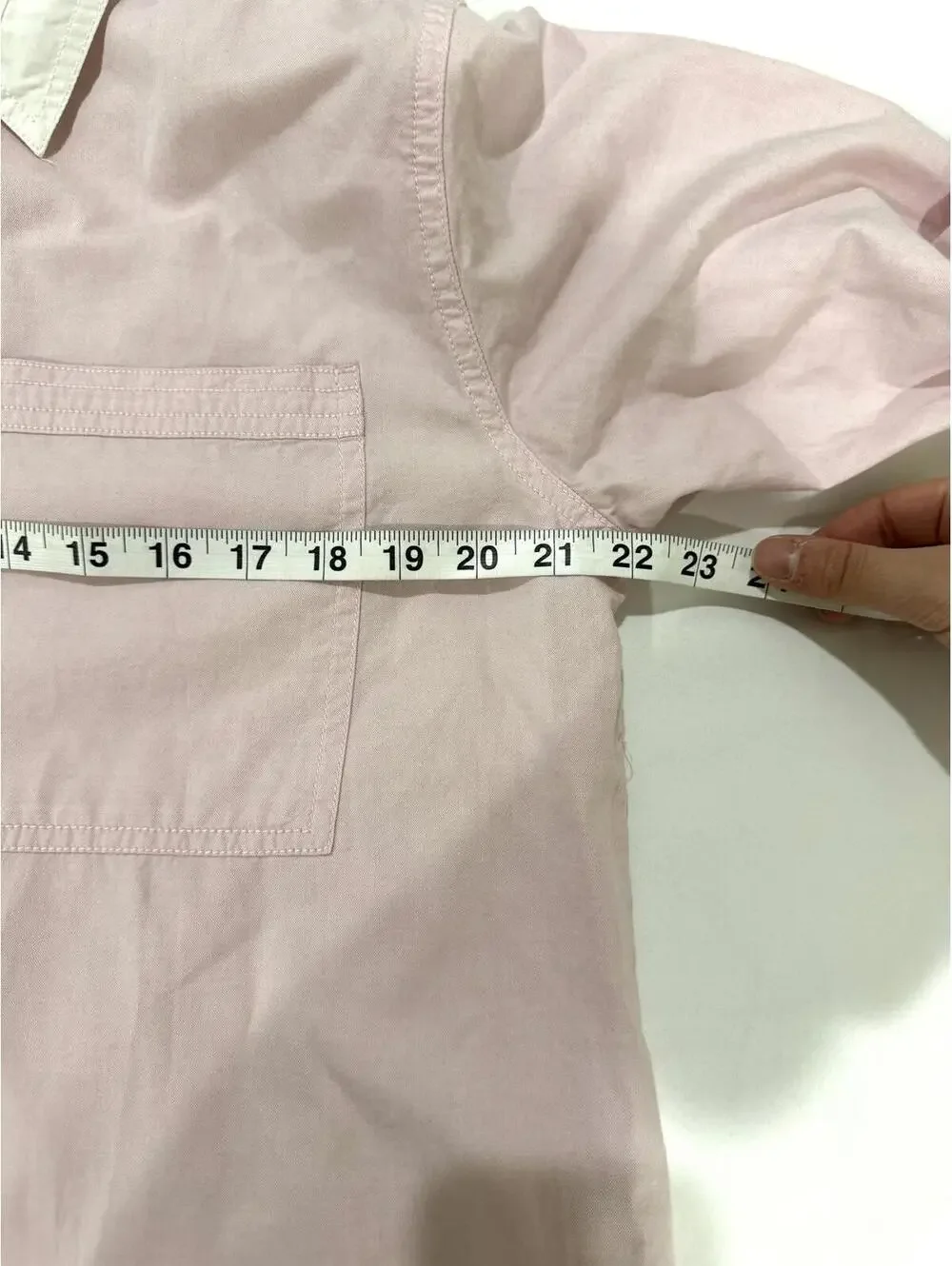 Free People Tommy Oxford Pink and White Tailored Oversized Button Up- Size Small